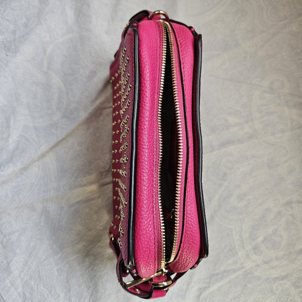 Michael Michael Kors Bristol Studded Leather Messenger bag Ultra Pink Crossbody - Picture 8 of 8